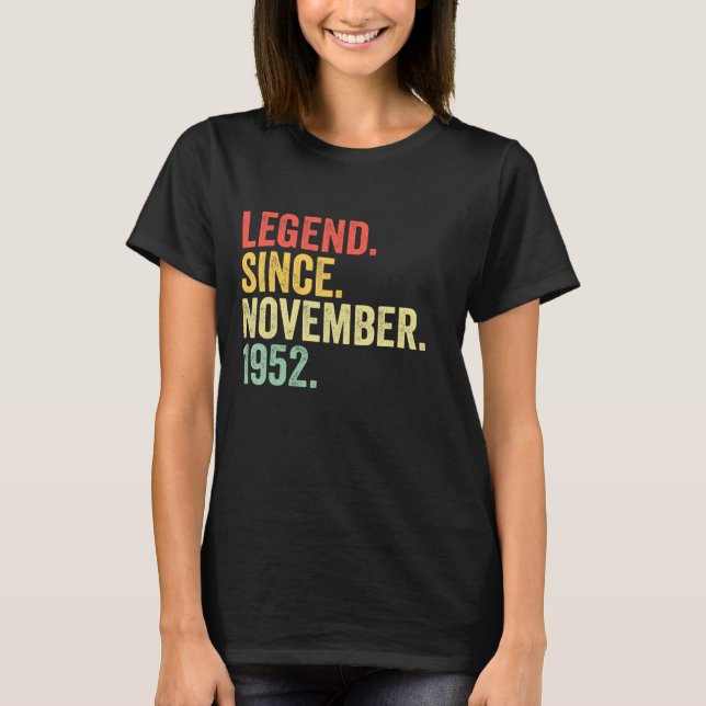 Legende seit November 1952 70 Jahre alt 70. Geburt T-Shirt (Vorderseite)