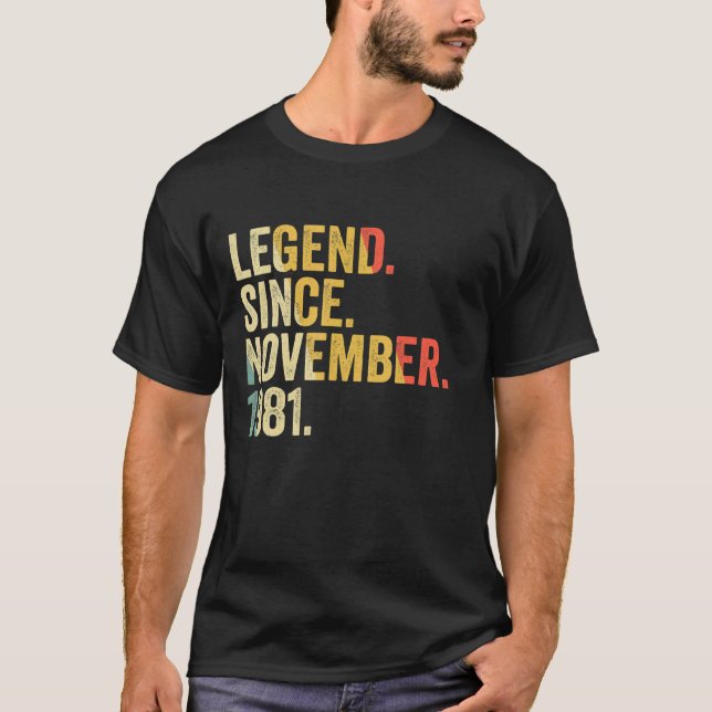Legende seit November 1981 41 Jahre alt 41. Geburt T-Shirt (Vorderseite)