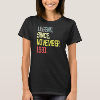 Legende Seit November 1991 Männer Frauen Vintag 30 T-Shirt