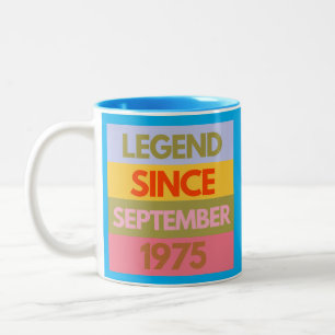 Legende seit SEPTEMBER 1975 50. Geburtstag 50 Jahr Zweifarbige Tasse