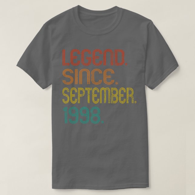 Legende Seit September 1998 24 Jahre alte Geschenk T-Shirt (Design vorne)