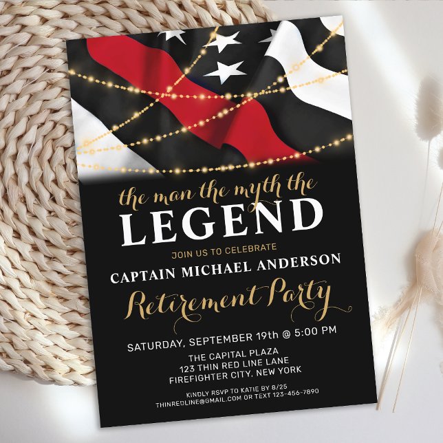Legende Thin Red Line Feuerwehrruhestand Einladung (Von Creator hochgeladen)