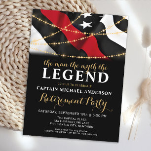 Legende Thin Red Line Feuerwehrruhestand Einladungspostkarte