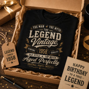 Legende Vintage 1958 Gealtert Perfekt 68. Geburtst T-Shirt