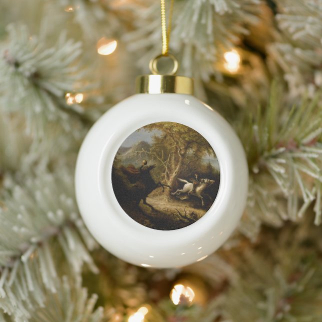 Legende von Headless Horseman Halloween Ghost Keramik Kugel-Ornament (Baum)