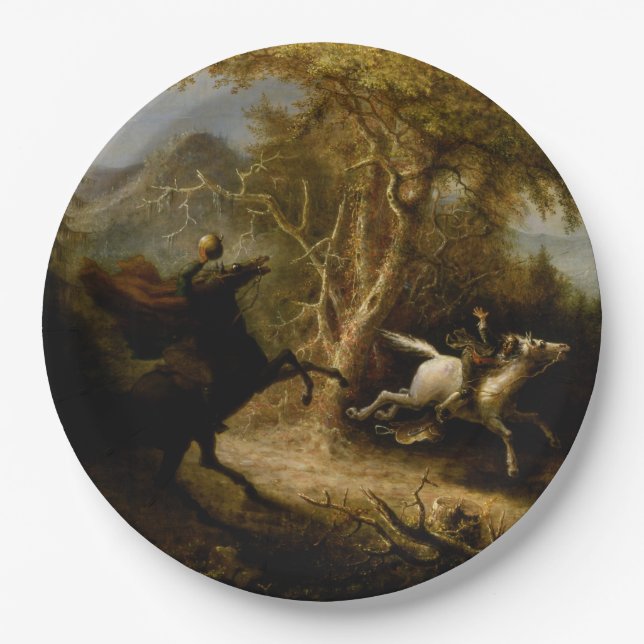 Legende von Headless Horseman Halloween Ghost Pappteller (Vorderseite)