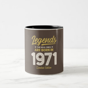 Legenden, die 1971 geboren wurden - 51. Geburtstag Zweifarbige Tasse