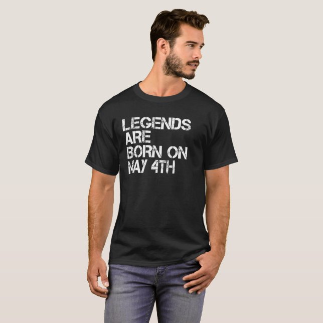 Legenden sind geborener am 4. Mai lustiger T-Shirt (Vorne ganz)