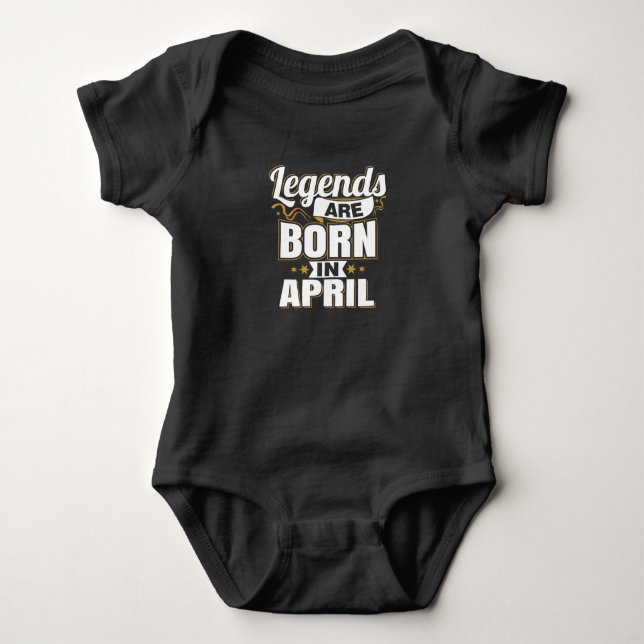 Legenden sind im April Geboren Baby Strampler (Vorderseite)