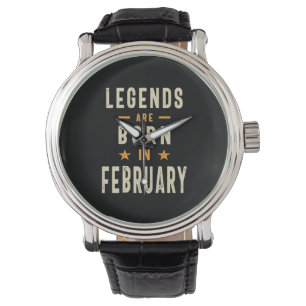 Legenden sind im Februar - Februar Geburtstag Gebo Armbanduhr