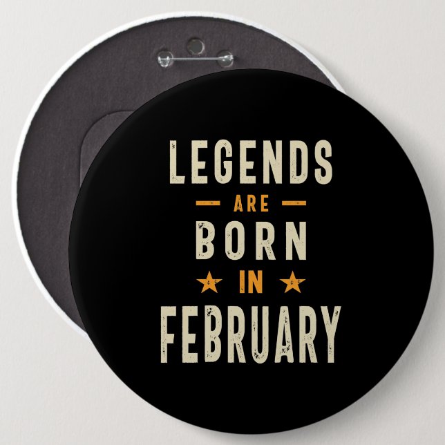 Legenden sind im Februar - Februar Geburtstag Gebo Button (Vorne & Hinten)