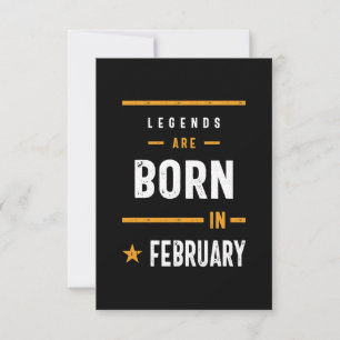 Legenden sind im Februar Geboren RSVP Karte
