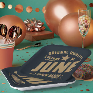 Legenden sind im Juni Geboren Pappteller