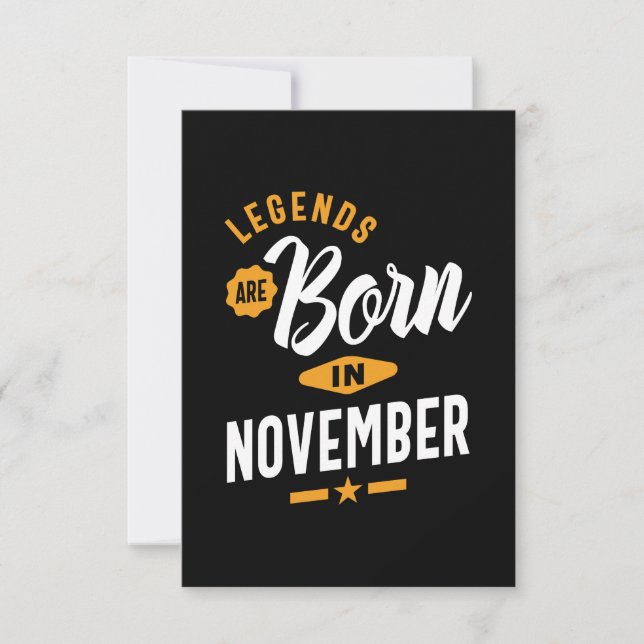 Legenden sind im November Geboren RSVP Karte (Vorderseite)