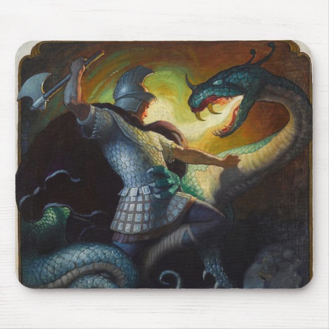 Legenden von Charlemagne von Newell Convers Wyeth Mousepad (Vorne)