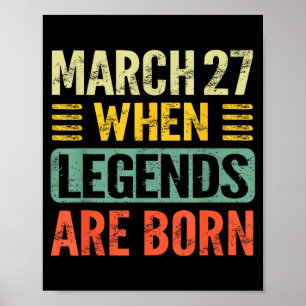 Legenden werden am 27. März zum Vintage-Geburtstag Poster