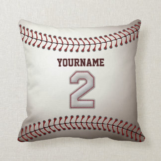 Legenden-Zahl2 Shortstop - Name-Baseball Kissen