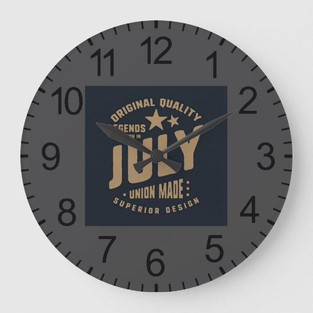 Legends Are Born in July Original Quality Große Wanduhr (Vorderseite)