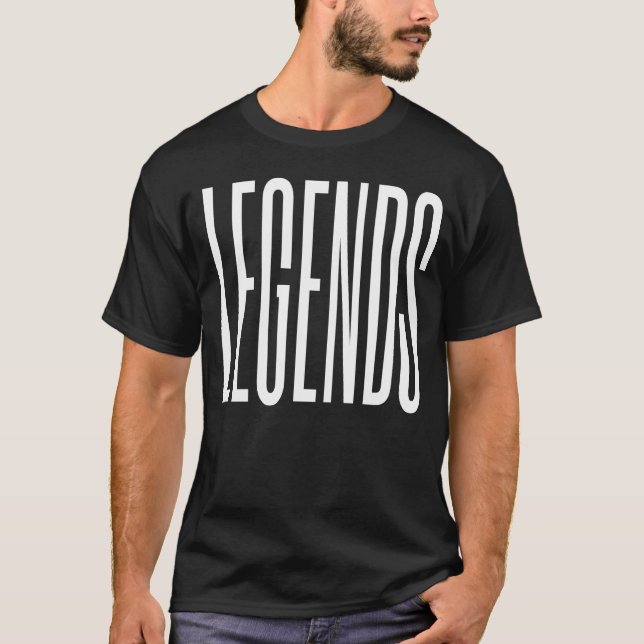 Legends coole moderne schlichte Eleganschwarz T-Shirt (Vorderseite)