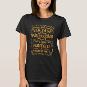 Legends Geboren 1933 Vintag 90. Geburtstag 90. Jah T-Shirt