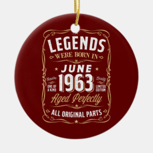 Legends June 1963 Gift 59 Year Old 59th Birthday Keramik Ornament