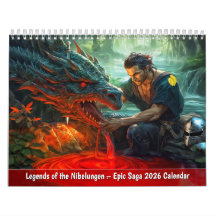 Legends of the Nibelungen Epic Saga 2026 Calendar