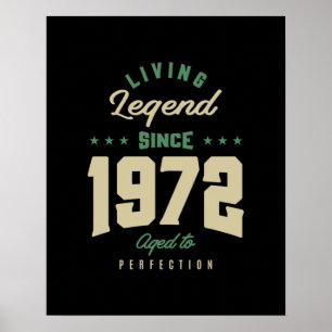 Legends Since 1972 Birthday Gift Poster
