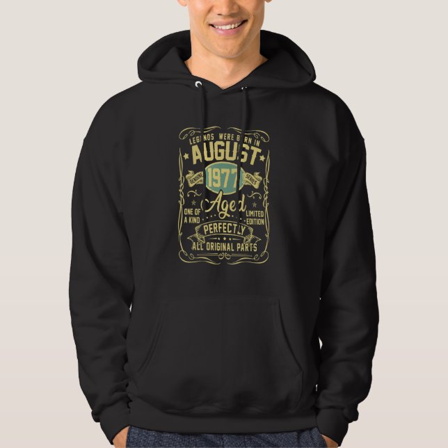 Legends Were Born In August 1977 45th Birthday Hoodie (Vorderseite)