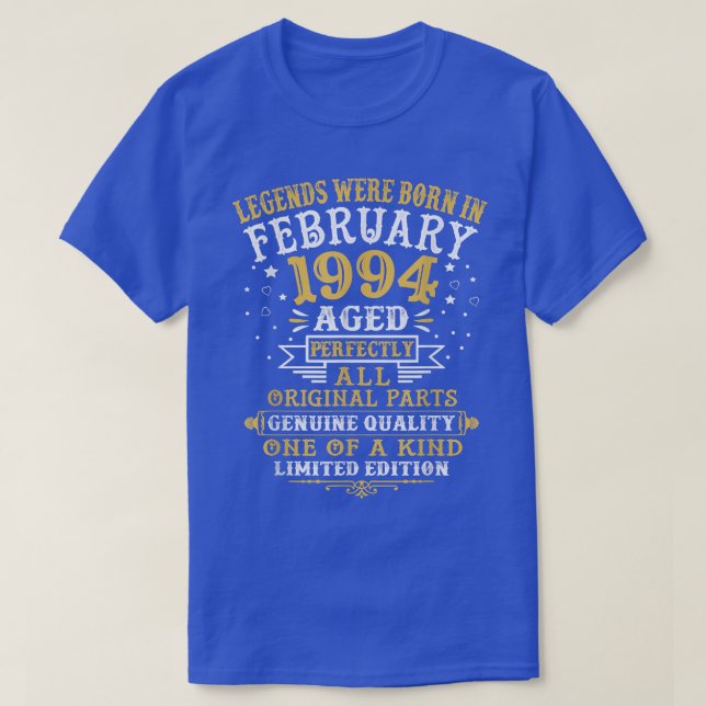 Legends Were Born In February 1994 28 Year Old 28t T-Shirt (Design vorne)