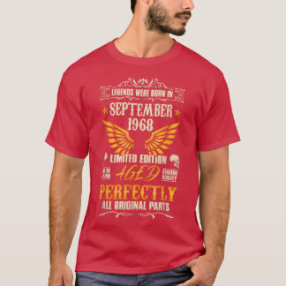 Legends Were Born in September 1968 - Rock Biker 5 T-Shirt