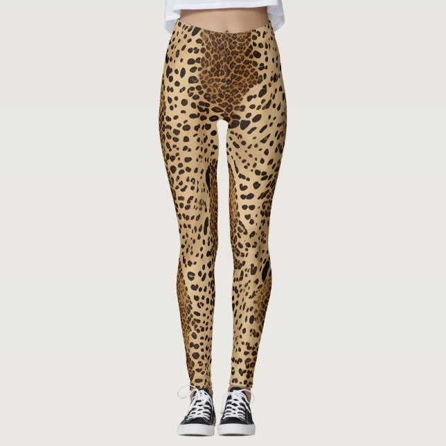 Legging Animal Print Beige Leopardo Leggings (Vorderseite)