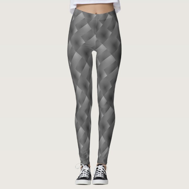 Legging Asche von „Rechtecken“ mit Effekt Relief Leggings (Vorderseite)