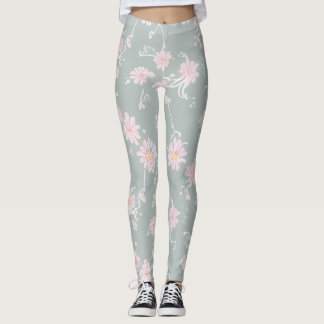 Legging Gris Verdoso Claro Floreado Leggings