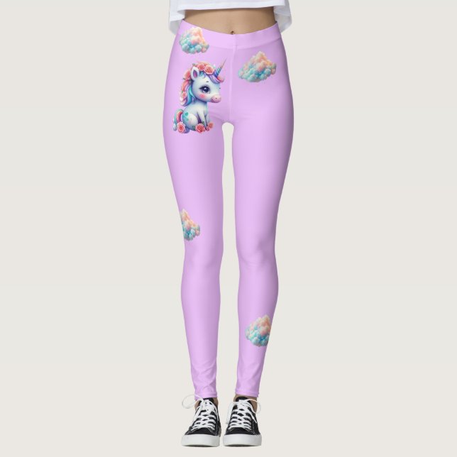 Legging Licorne und Wolken Leggings (Vorderseite)