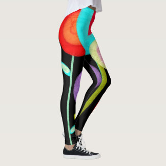 Legging - riesiges schwarzes Floral - Rupydetequil Leggings