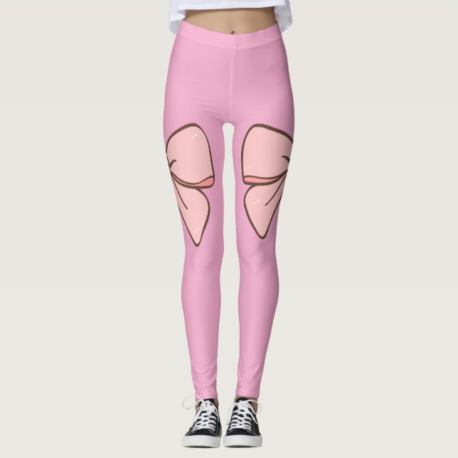 Legging rose pastel noeud papillons  leggings (Vorderseite)