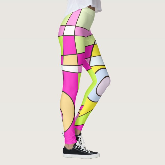 Leggings Abstrakt Surfen Bubblegum (Rechts)