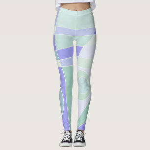 Leggings Abstrakt Surfen Pastel Lila grün