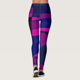 Leggings Abstrakt Surfen Tief Rosa Blau