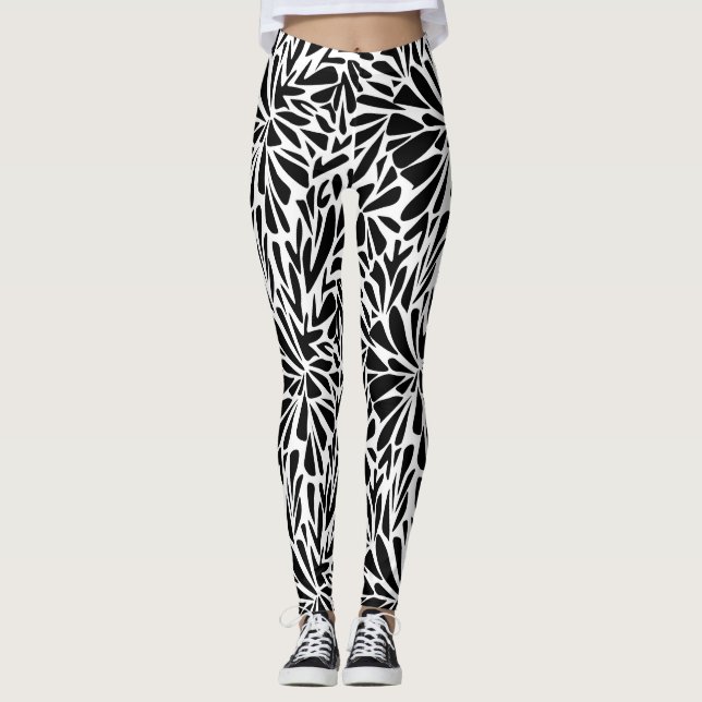 Leggings Abstrakte moderne, nahtlose monochrome Fl (Vorderseite)