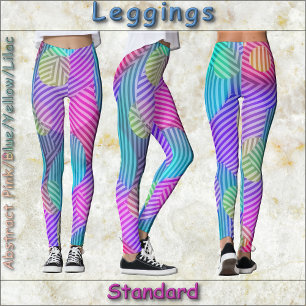 LEGGINGS - Abstrakte Rosa/Blau/Gelb/Lila
