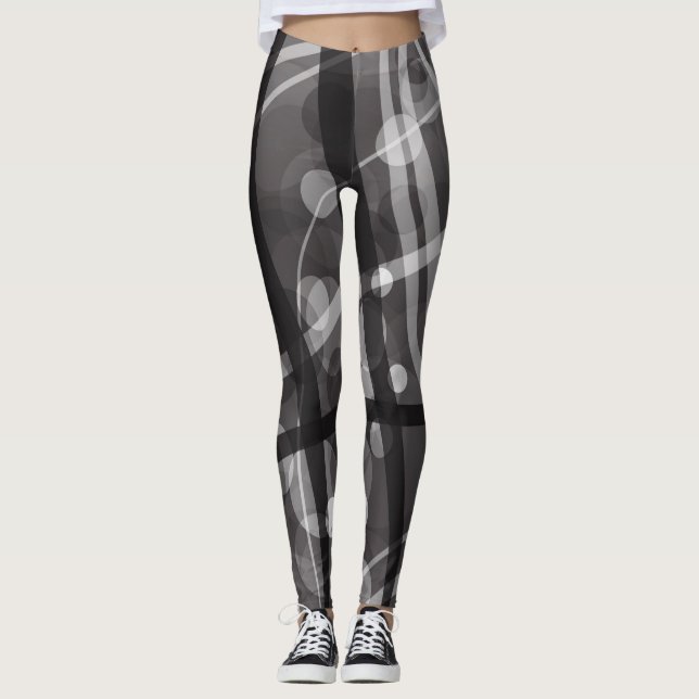 Leggings, abstraktes Design, schwarz, grau Leggings (Vorderseite)