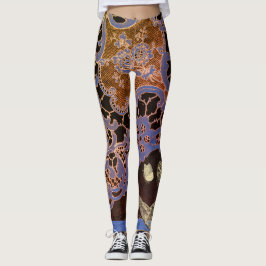 LEGGINGS-ANTIQUE-LEBERPATTER MIT SCHALTFLÄCHEN LEGGINGS