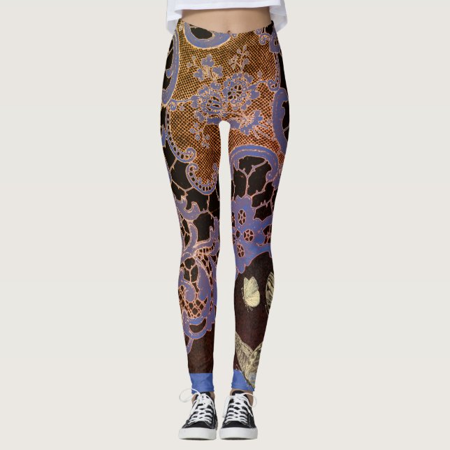 LEGGINGS-ANTIQUE-LEBERPATTER MIT SCHALTFLÄCHEN LEGGINGS (Vorderseite)