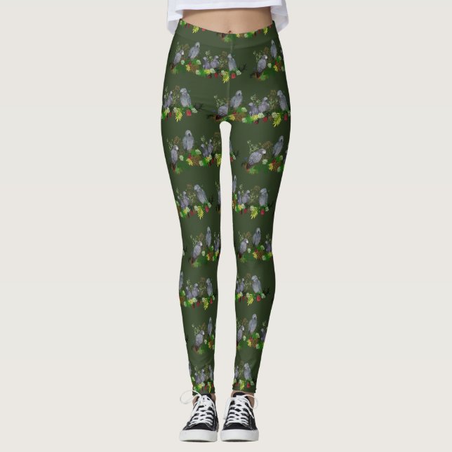 Leggings aus Afrikanischem Grau-Papagei-Party (dun (Vorderseite)