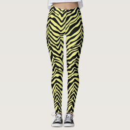 Leggings aus Gelb und Schwarz Zebra