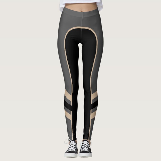 Leggings aus Gold/Platinum/Black Side Band (Vorderseite)