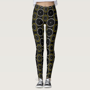 Leggings aus Gold und Silber Rings Polka Dot Patte
