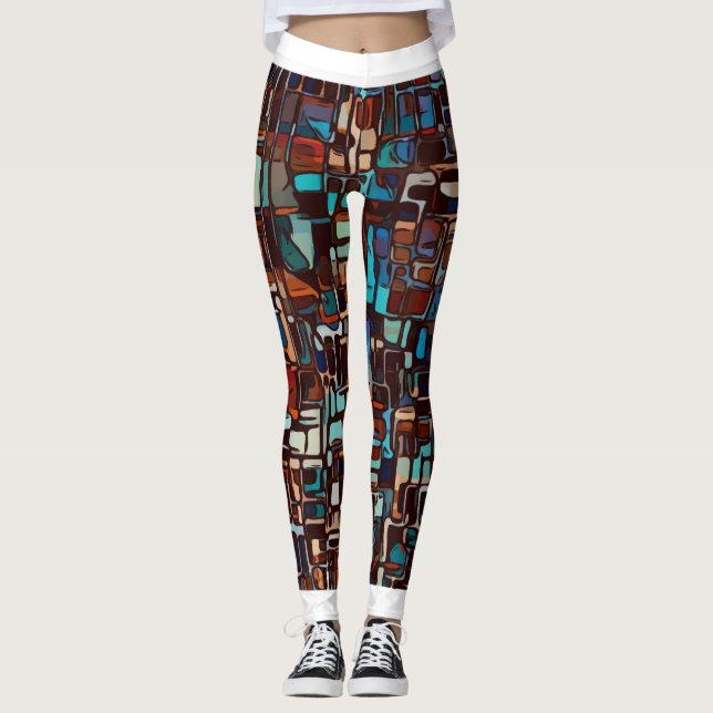 Leggings aus Hartglas mit weißem Trimm (Vorderseite)