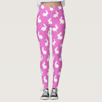 Leggings aus Pink und Weißem Hasen